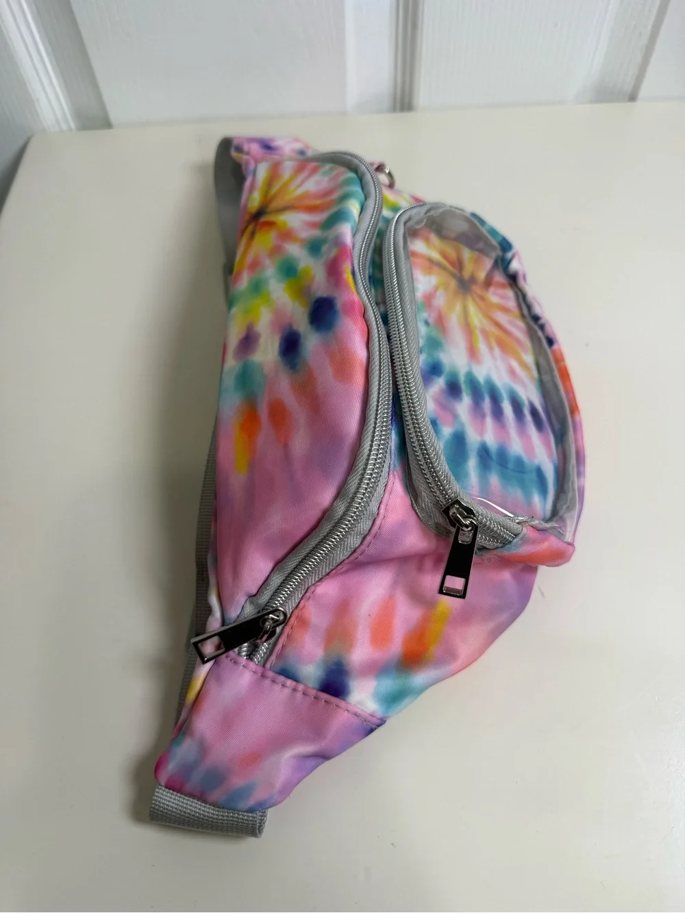 Tie-Dye Fanny Pack Crossbody Belt Bag Clear Front Pocket Adjustable Strap